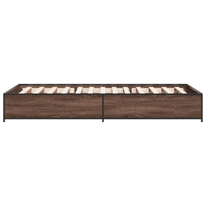 Brown Oak Single Bed Frame 90x190 cm - No Mattress Included