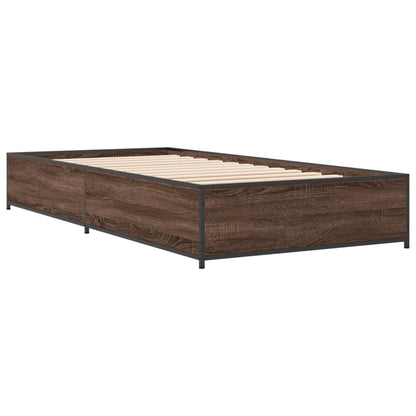 Brown Oak Single Bed Frame 90x190 cm - No Mattress Included