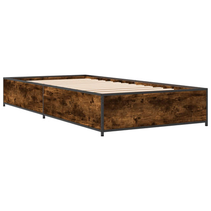 Smoked Oak Bed Frame 75x190 cm - Small Single, No Mattress Included