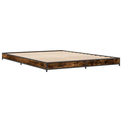 Smoked Oak Bed Frame 120x200 cm - No Mattress Included