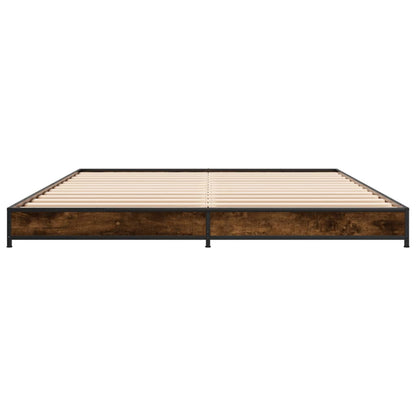 Smoked Oak Bed Frame 120x200 cm - No Mattress Included