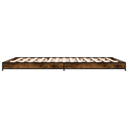 Smoked Oak Bed Frame 120x200 cm - No Mattress Included