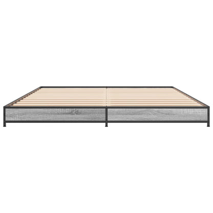 Bed Frame without Mattress Grey Sonoma 140x190 cm