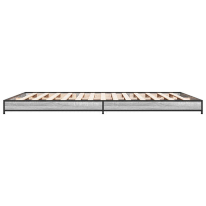 Bed Frame without Mattress Grey Sonoma 140x190 cm