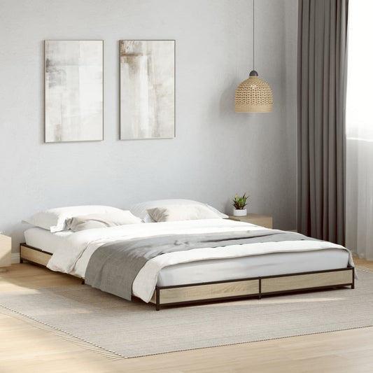 Sonoma Oak Double Bed Frame 135x190 cm - Wood Finish