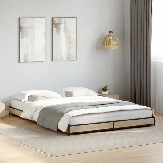 Bed Frame without Mattress Sonoma Oak 120x190 cm Small Double