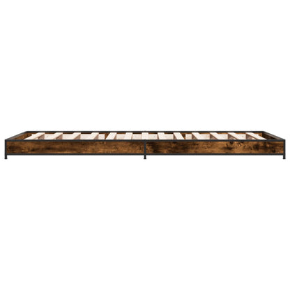 Smoked Oak Bed Frame 100x200 cm - Durable Wood Finish ilman Matrassia