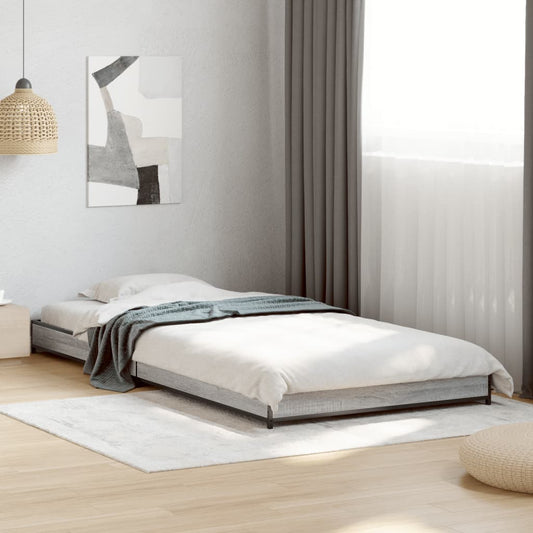 Grey Sonoma Bed Frame 90x200 cm - Durable & Stylish Design