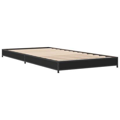Black Metal Single Bed Frame - 90x190 cm, Mattress Not Included