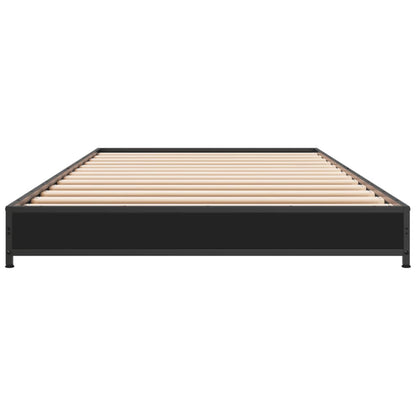 Black Metal Single Bed Frame - 90x190 cm, Mattress Not Included