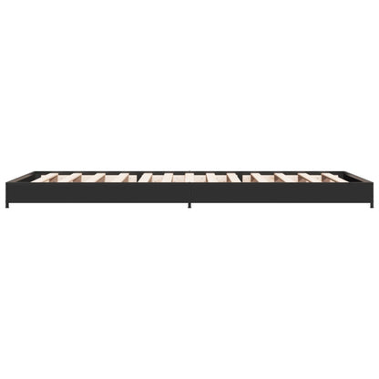 Black Metal Single Bed Frame - 90x190 cm, Mattress Not Included
