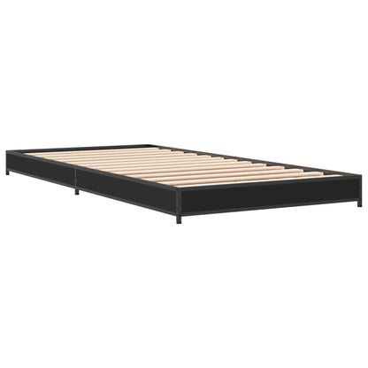 Black Metal Single Bed Frame - 90x190 cm, Mattress Not Included