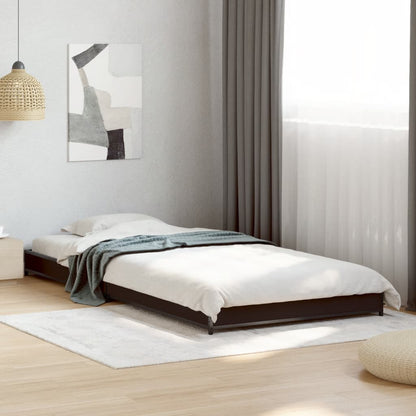 Black Metal Single Bed Frame - 90x190 cm, Mattress Not Included