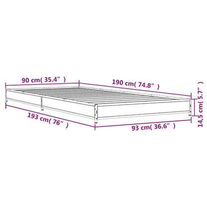 Grey Sonoma Single Bed Frame 90x190 cm - Sturdy and Stylish Design