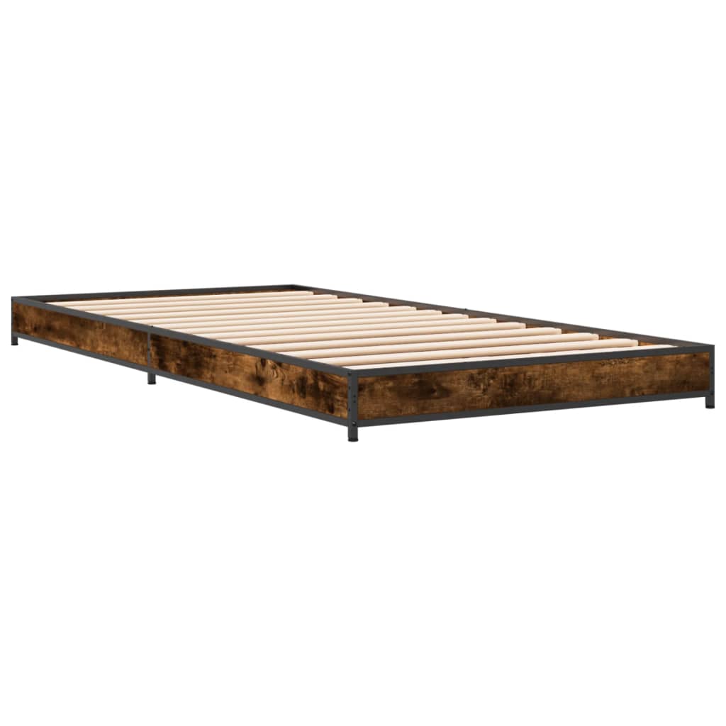 Smoked Oak Small Single Bed Frame 75x190 cm - No Mattress