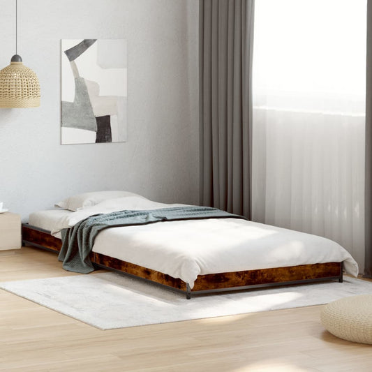 Smoked Oak Small Single Bed Frame 75x190 cm - No Mattress