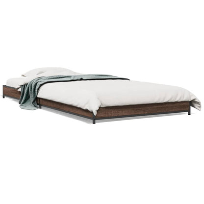 Small Single Bed Frame - Brown Oak 75x190 cm (No Mattress)