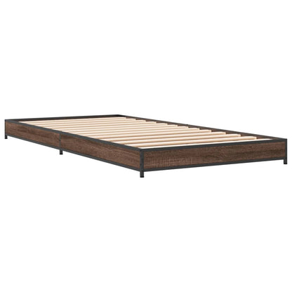 Small Single Bed Frame - Brown Oak 75x190 cm (No Mattress)