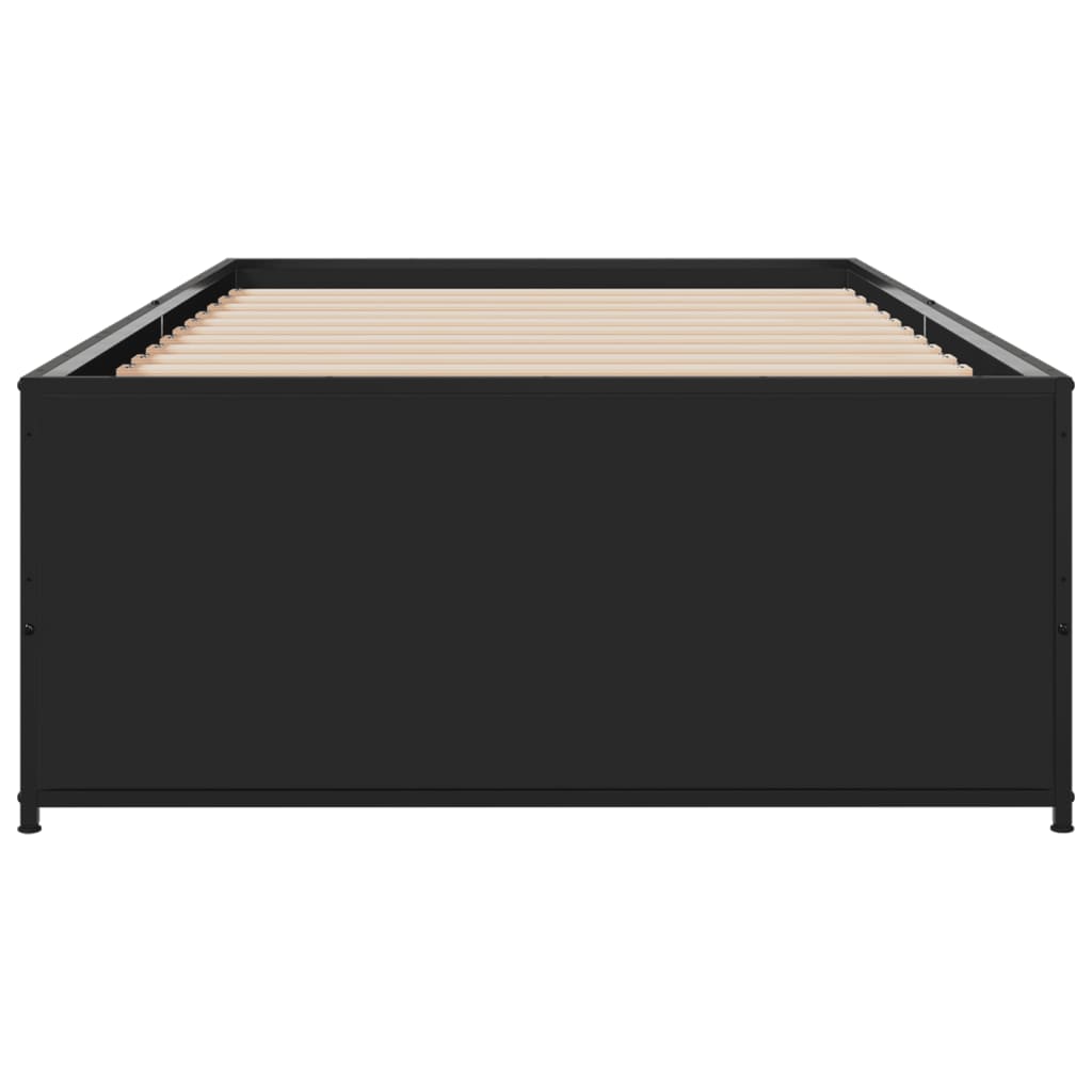 Sleek Black Metal Bed Frame 100x200 cm - Mattress Not Included