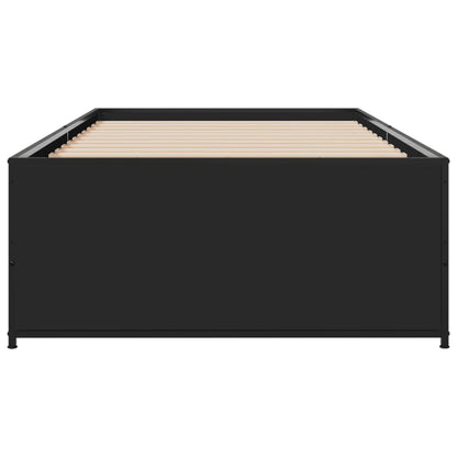 Sleek Black Metal Bed Frame 100x200 cm - Mattress Not Included