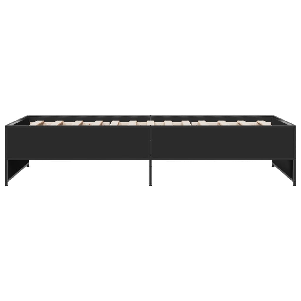 Sleek Black Metal Bed Frame 100x200 cm - Mattress Not Included