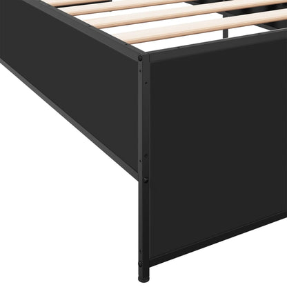 Sleek Black Metal Bed Frame 100x200 cm - Mattress Not Included