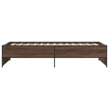 Brown Oak Bed Frame 100x200 cm - Durable, Elegant Design
