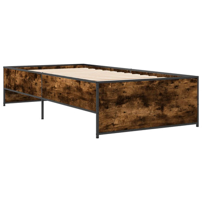 Smoked Oak Bed Frame 90x200 cm - Sturdy Wood Finish