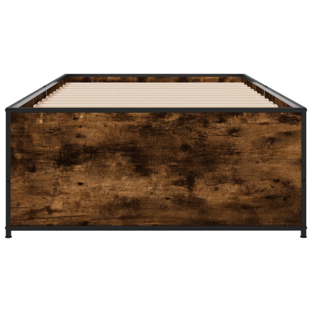 Smoked Oak Bed Frame 90x200 cm - Sturdy Wood Finish