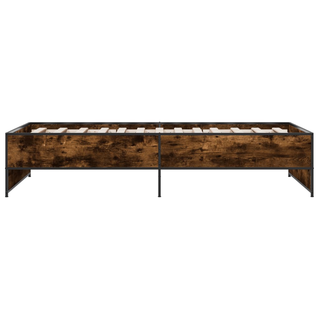 Smoked Oak Bed Frame 90x200 cm - Sturdy Wood Finish