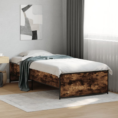 Smoked Oak Bed Frame 90x200 cm - Sturdy Wood Finish