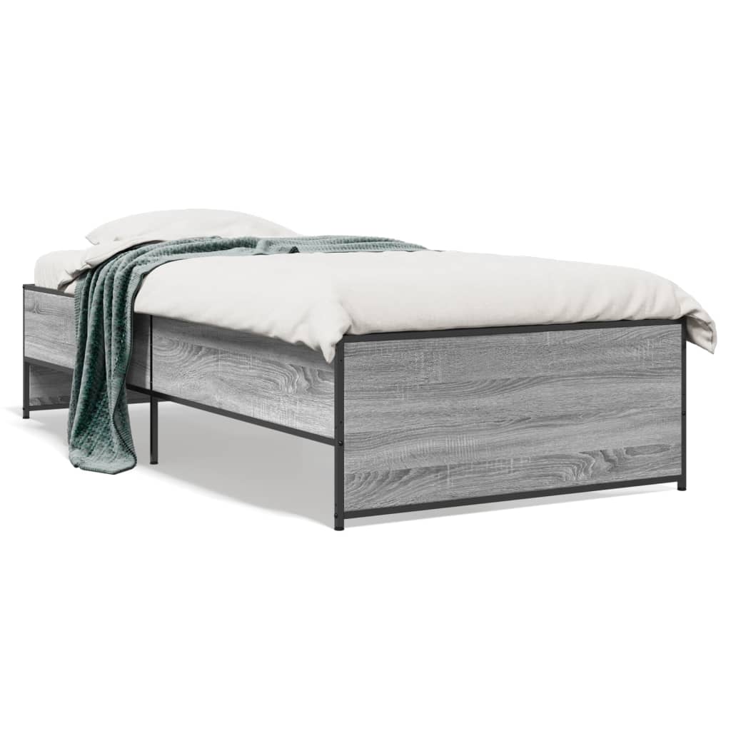 Grey Sonoma Wood Bed Frame, Single 90x190 cm, No Mattress Included