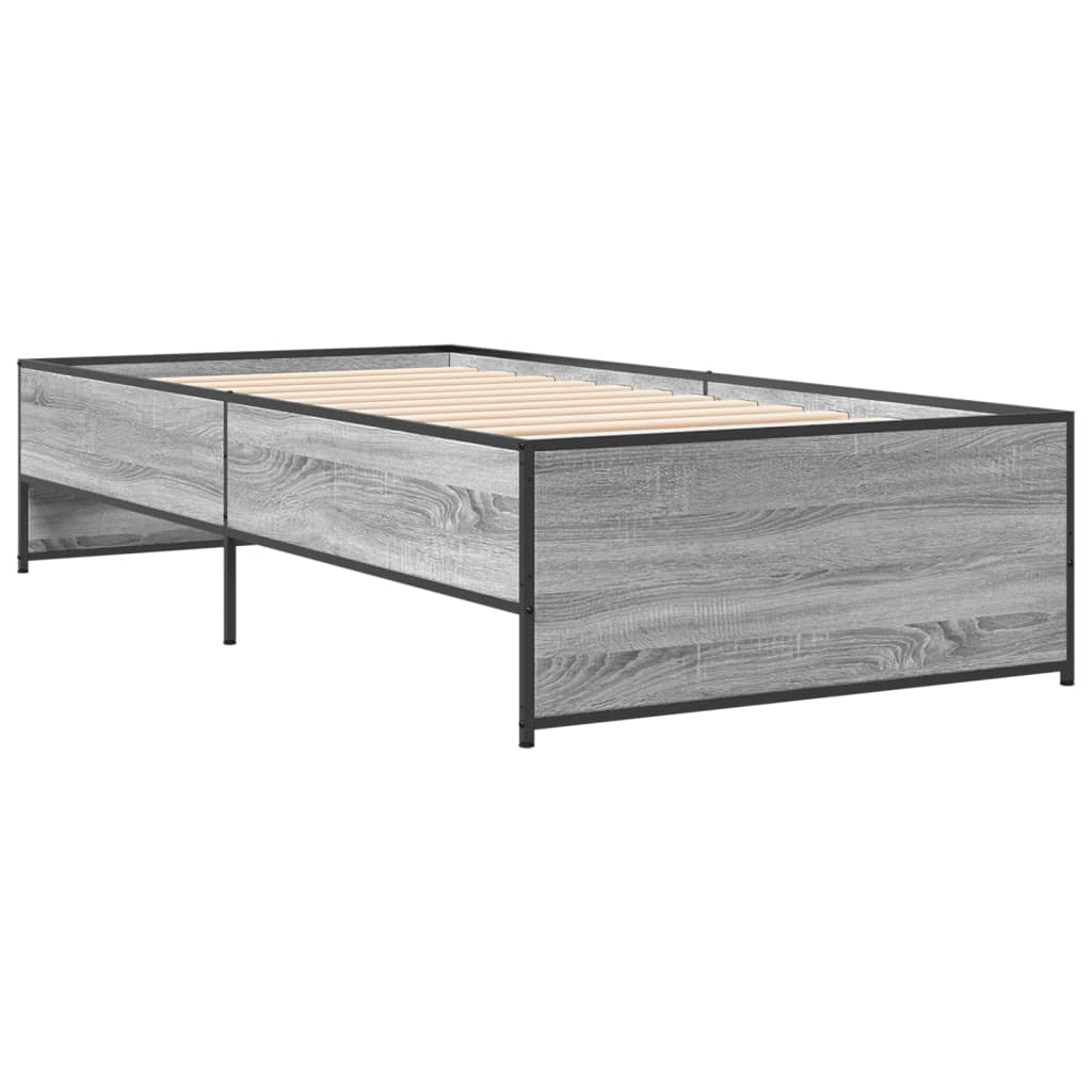 Grey Sonoma Wood Bed Frame, Single 90x190 cm, No Mattress Included