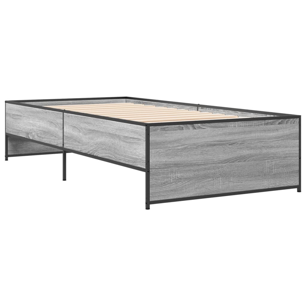 Grey Sonoma Wood Bed Frame, Single 90x190 cm, No Mattress Included