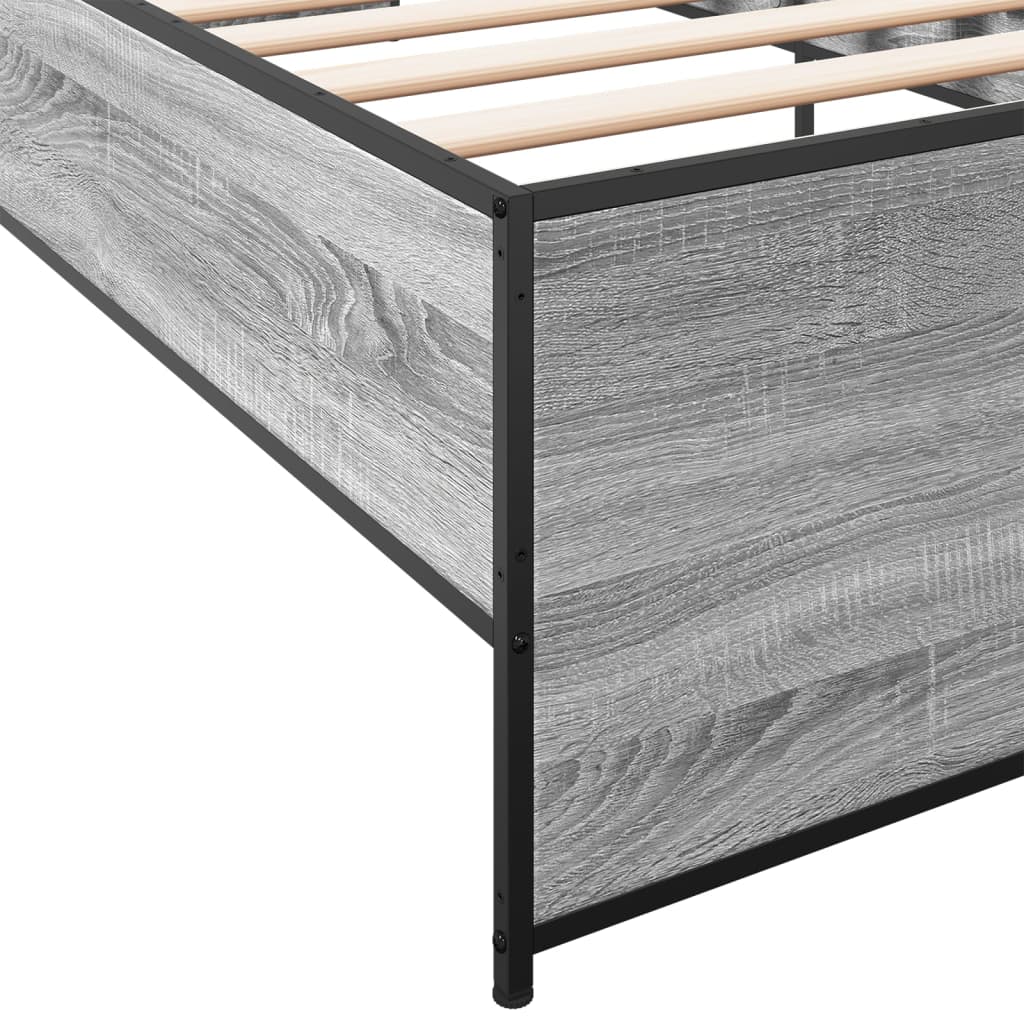 Grey Sonoma Wood Bed Frame, Single 90x190 cm, No Mattress Included