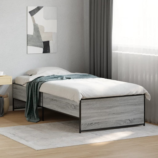 Grey Sonoma Wood Bed Frame, Single 90x190 cm, No Mattress Included
