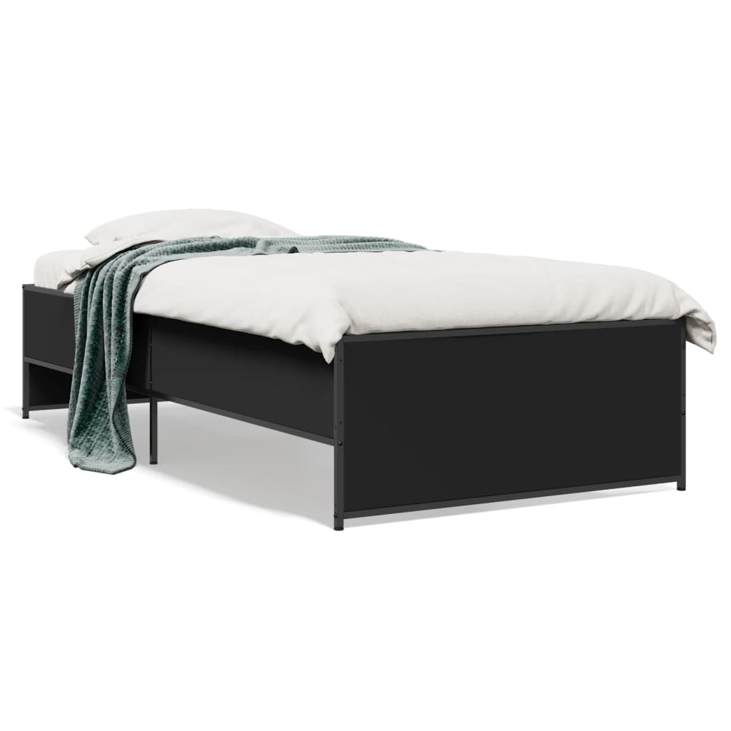 Black Metal Small Single Bed Frame 75x190 cm - No Mattress