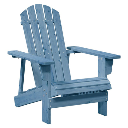 Blue Solid Wood Adirondack Chair with Ottoman - Fir Material