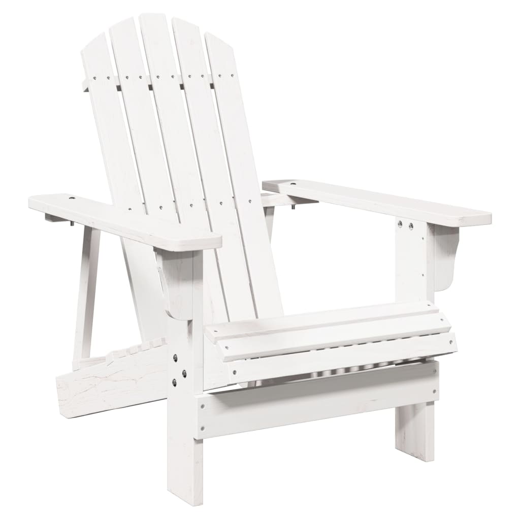 White Adirondack Chair - Solid Fir Wood, 69x85x90.5 cm
