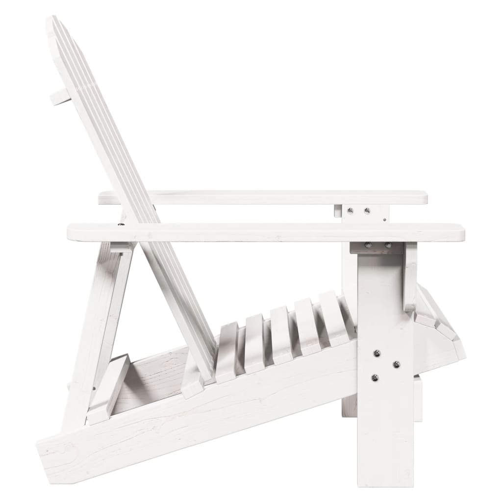 White Adirondack Chair - Solid Fir Wood, 69x85x90.5 cm