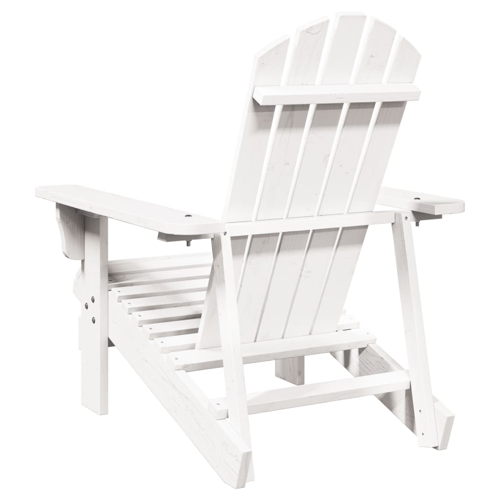 White Adirondack Chair - Solid Fir Wood, 69x85x90.5 cm
