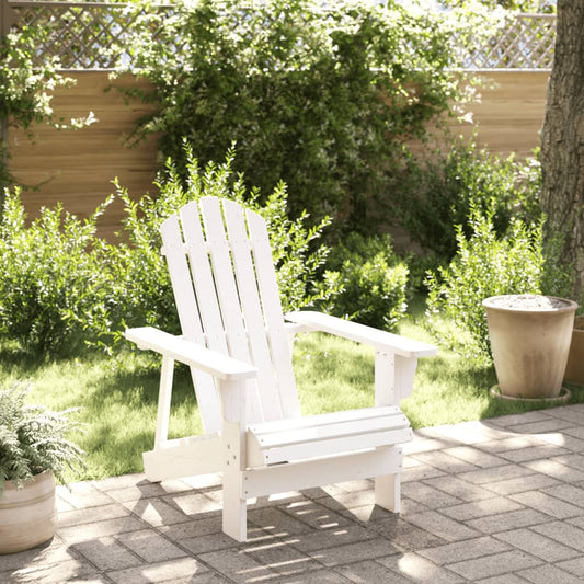 White Adirondack Chair - Solid Fir Wood, 69x85x90.5 cm