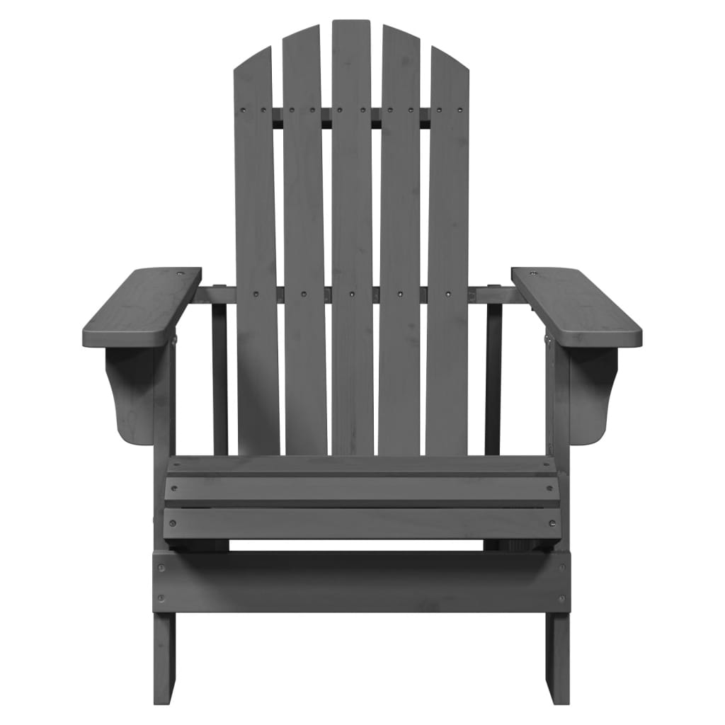 Grey Adirondack Chair, Solid Fir Wood, 69x85x90.5 cm - Stylish & Durable