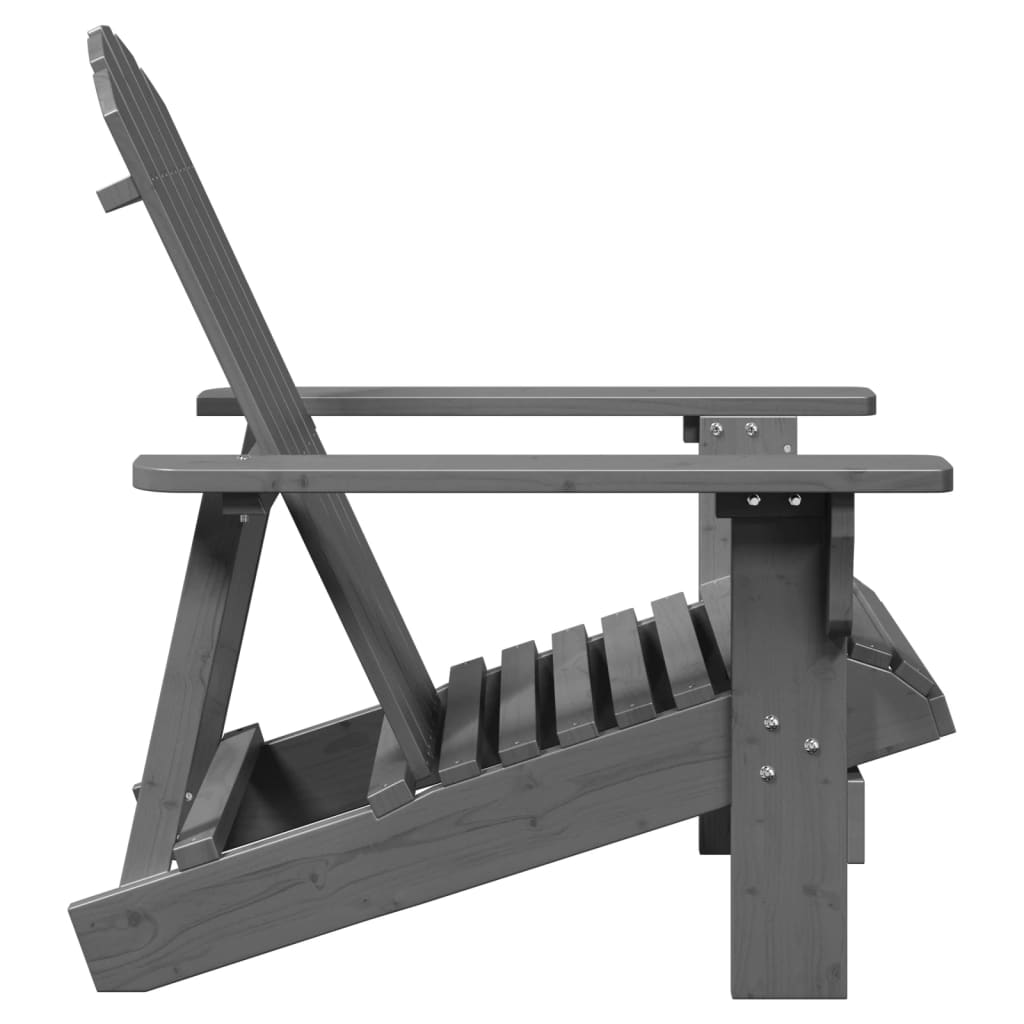 Grey Adirondack Chair, Solid Fir Wood, 69x85x90.5 cm - Stylish & Durable