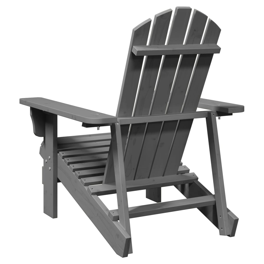 Grey Adirondack Chair, Solid Fir Wood, 69x85x90.5 cm - Stylish & Durable
