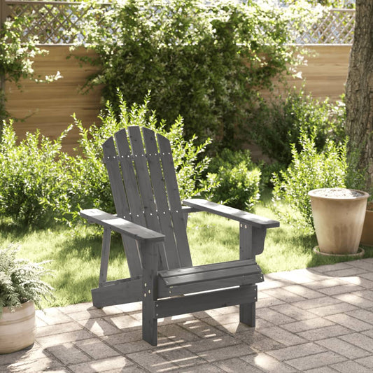 Grey Adirondack Chair, Solid Fir Wood, 69x85x90.5 cm - Stylish & Durable