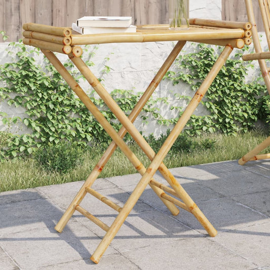 Bamboo Folding Tray Table 70.5x42.5x80 cm - Natural Finish