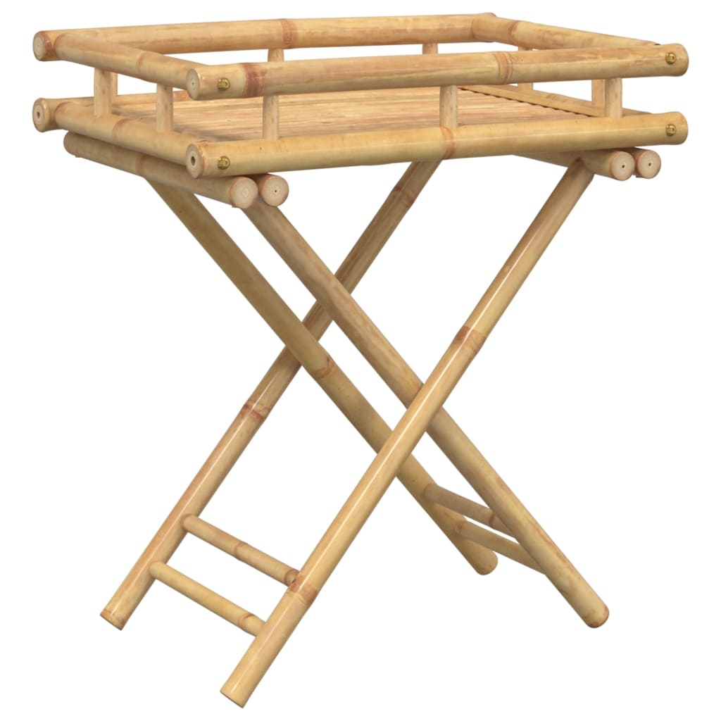 Bamboo Folding Tray Table 60x40x68 cm - Stylish & Eco-Friendly