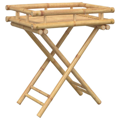 Bamboo Folding Tray Table 60x40x68 cm - Stylish & Eco-Friendly