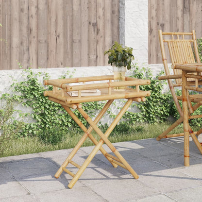Bamboo Folding Tray Table 60x40x68 cm - Stylish & Eco-Friendly
